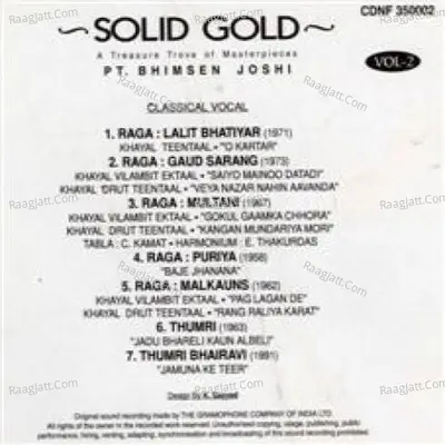 Solid Gold - Pandit Bhimsen Joshi Vol 2 Poster