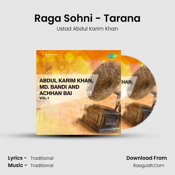 Raga Sohni - Tarana MP3 Song by Ustad Abdul Karim Khan Cover