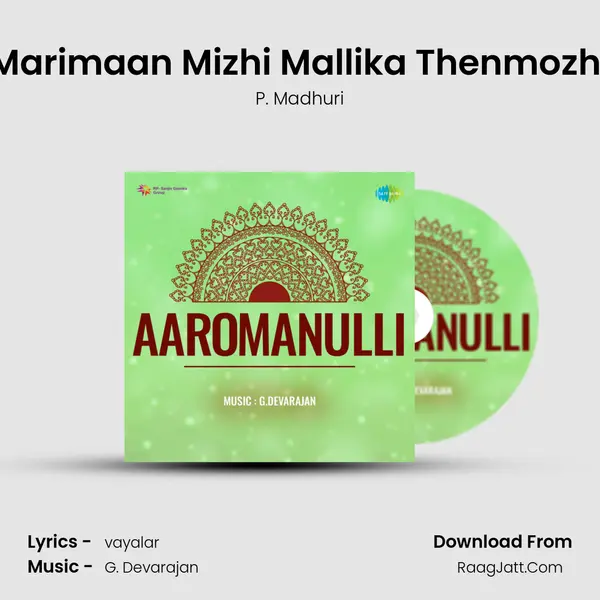 Marimaan Mizhi Mallika Thenmozhi MP3 Song by P. Madhuri Cover