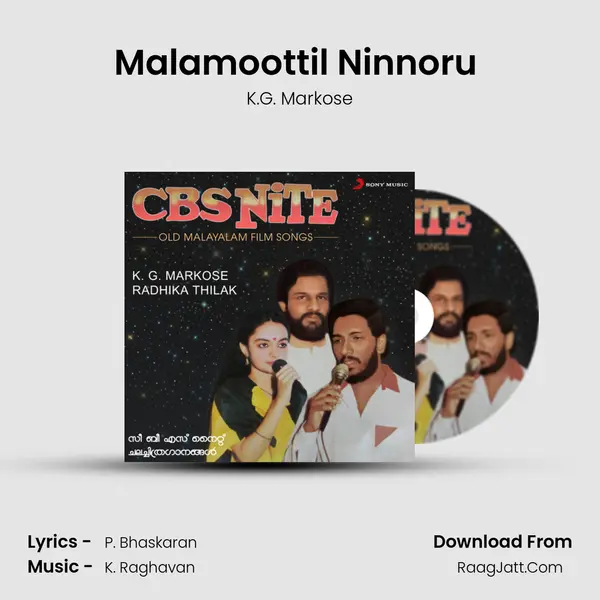 Malamoottil Ninnoru (Live) MP3 Song by K.G. Markose Cover