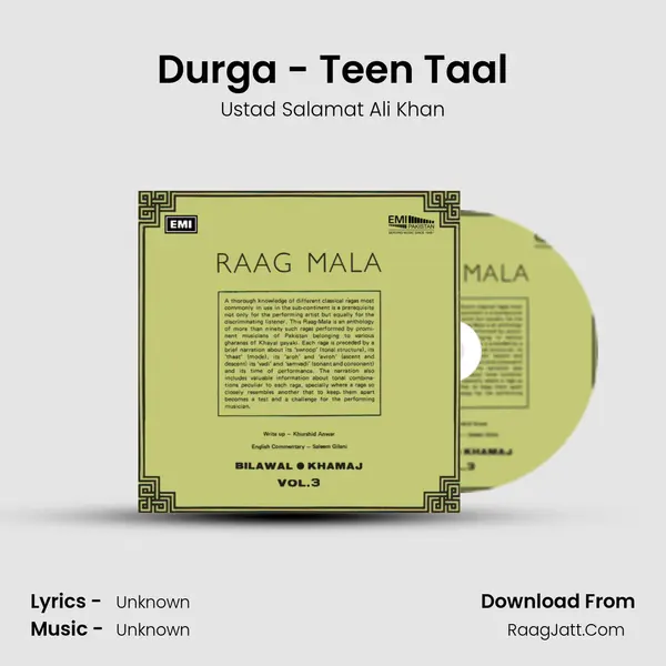 Durga - Teen Taal MP3 Song by Ustad Salamat Ali Khan Cover