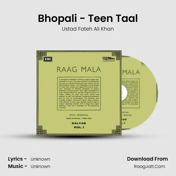 Bhopali - Teen Taal MP3 Song by Ustad Fateh Ali Khan Cover
