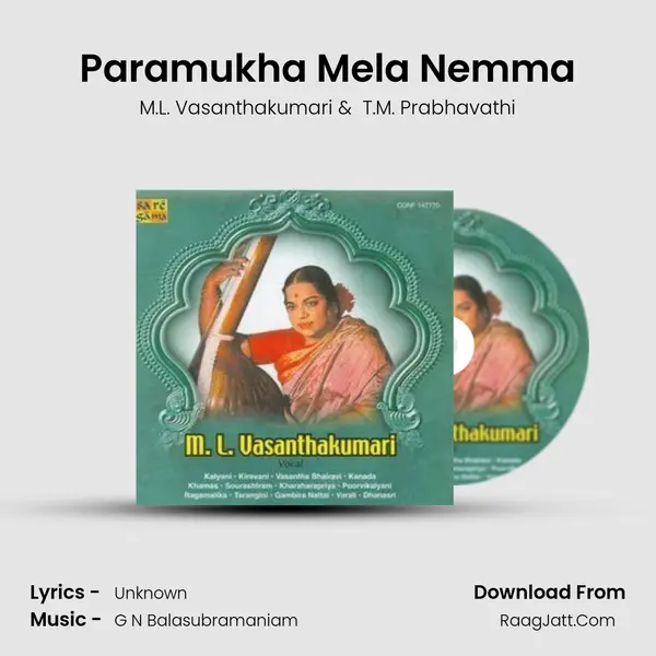 Paramukha Mela Nemma MP3 Song by M.L. Vasanthakumari Cover