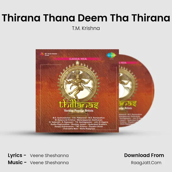 Thirana Thana Deem Tha Thirana MP3 Song by T.M. Krishna Cover