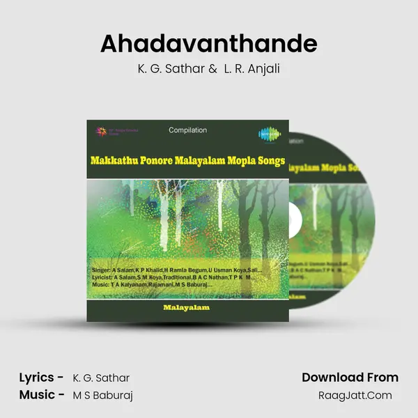 Ahadavanthande MP3 Song by K. G. Sathar Cover