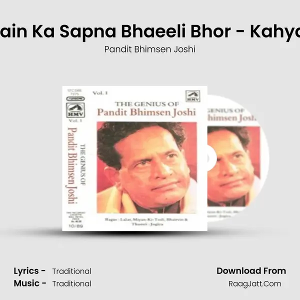 Rain Ka Sapna Bhaeeli Bhor - Kahyal MP3 Song by Pandit Bhimsen Joshi Cover