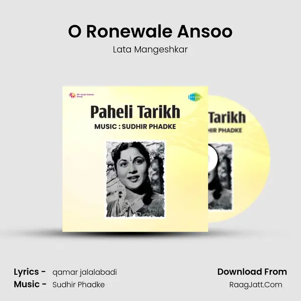 O Ronewale Ansoo MP3 Song by Lata Mangeshkar Cover