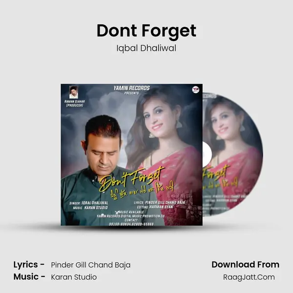 Don't Forget MP3 Song by Iqbal Dhaliwal Cover