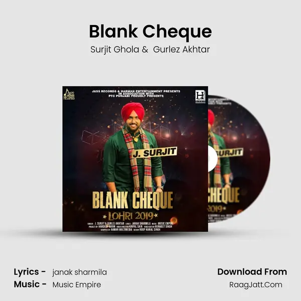 Blank Cheque - Surjit Ghola