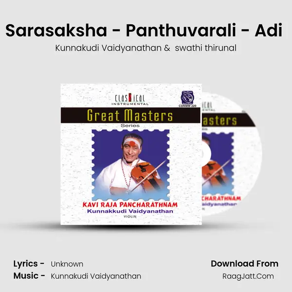 Sarasaksha - Panthuvarali - Adi (Live) MP3 Song by Kunnakudi Vaidyanathan Cover