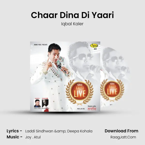 Chaar Dina Di Yaari MP3 Song by Iqbal Kaler Cover