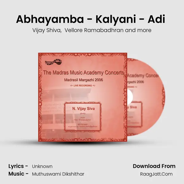 Abhayamba - Kalyani - Adi (Live) MP3 Song by Vijay Shiva Cover