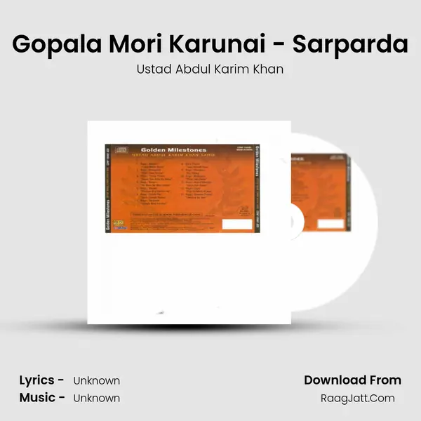 Gopala Mori Karunai - Sarparda MP3 Song by Ustad Abdul Karim Khan Cover