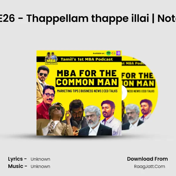 â€ C2E26 - Thappellam thappe illai | Note Panra MP3 Song by  Cover