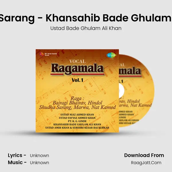 Shudha Sarang - Khansahib Bade Ghulam Ali Khan MP3 Song by Ustad Bade Ghulam Ali Khan Cover