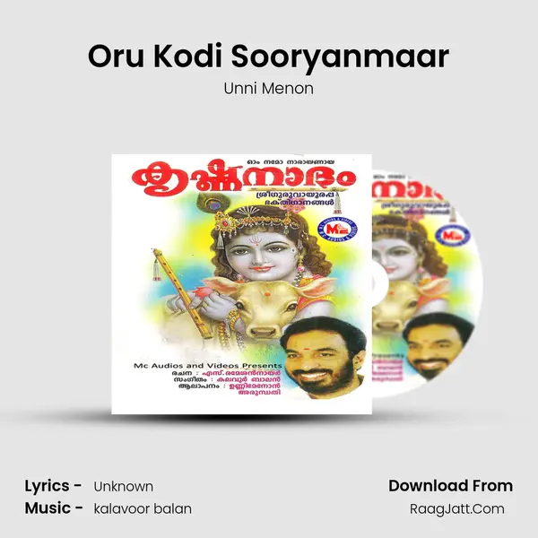 Oru Kodi Sooryanmaar MP3 Song by Unni Menon Cover
