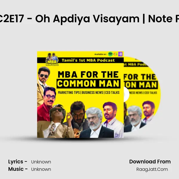 â€ C2E17 - Oh Apdiya Visayam | Note Panra MP3 Song by  Cover