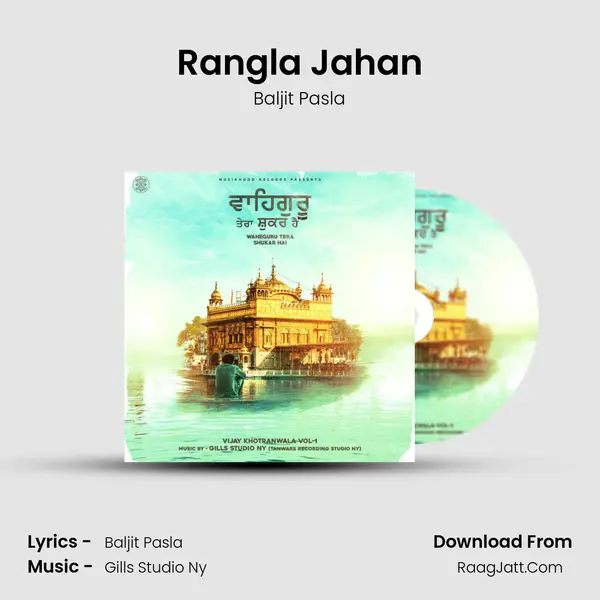 Rangla Jahan MP3 Song by Baljit Pasla Cover