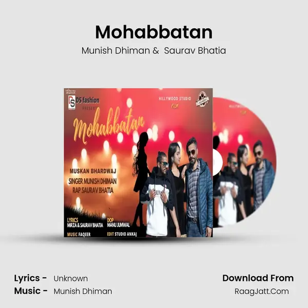 Mohabbatan MP3 Song by Munish Dhiman Cover