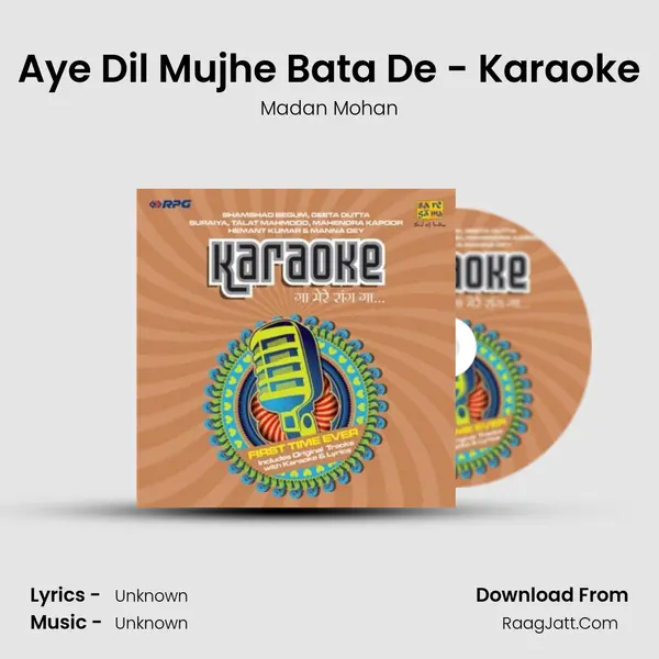 Aye Dil Mujhe Bata De - Karaoke MP3 Song by Madan Mohan Cover