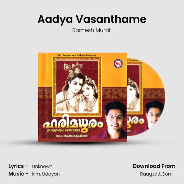 Aadya Vasanthame MP3 Song by Ramesh Murali Cover
