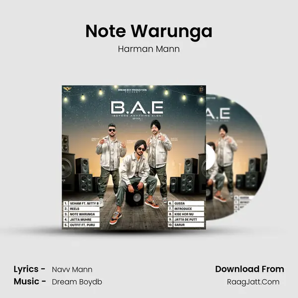 Note Warunga MP3 Song by Harman Mann Cover