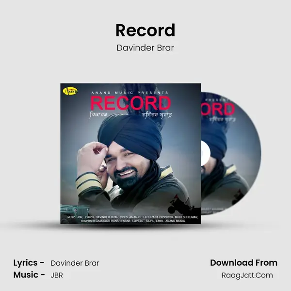 Record MP3 Song by Davinder Brar Cover