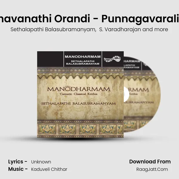 Nandhavanathi Orandi - Punnagavarali - Adi (Tisram) MP3 Song by Sethalapathi Balasubramanyam Cover