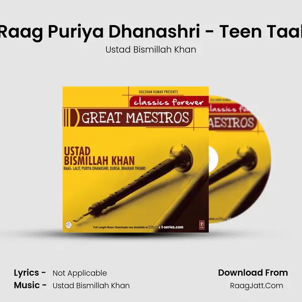 Raag Puriya Dhanashri - Teen Taal MP3 Song by Ustad Bismillah Khan Cover