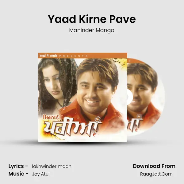 Yaad Kirne Pave MP3 Song by Maninder Manga Cover