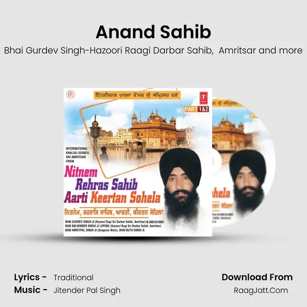 Anand Sahib MP3 Song by Bhai Gurdev Singh-Hazoori Raagi Darbar Sahib Cover