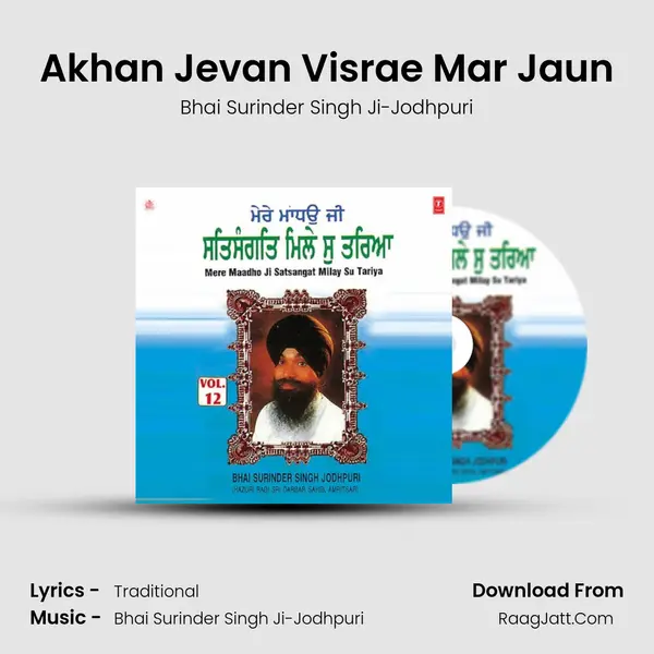 Akhan Jevan Visrae Mar Jaun MP3 Song by Bhai Surinder Singh Ji-Jodhpuri Cover